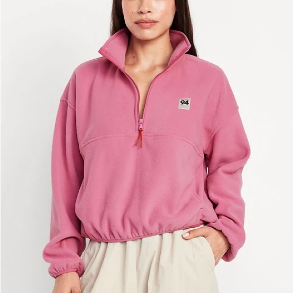 Old Navy Bright Pink Half-Zip Fleece
